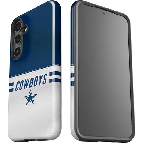 NFL Dallas Cowboys White Striped Galaxy S24 Plus Impact Case