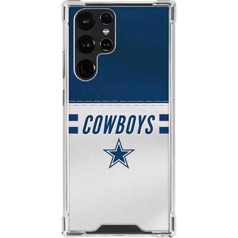 NFL Dallas Cowboys White Striped Galaxy S24 Ultra Clear Case