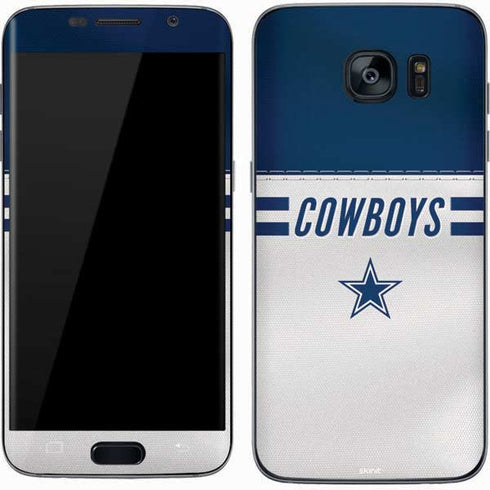 NFL Dallas Cowboys White Striped Galaxy S7 Skin