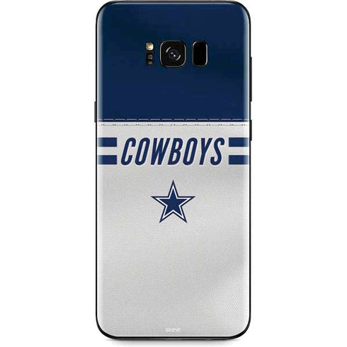 NFL Dallas Cowboys White Striped Galaxy S8 Plus Skin