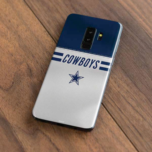 NFL Dallas Cowboys White Striped Galaxy S9 Plus Skin