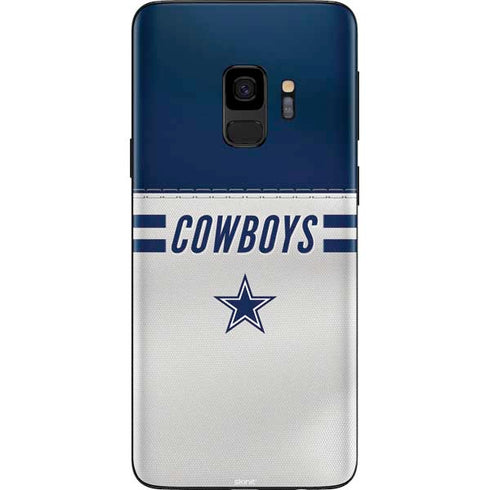 NFL Dallas Cowboys White Striped Galaxy S9 Skin