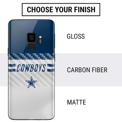 NFL Dallas Cowboys White Striped Galaxy S9 Skin