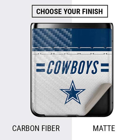 NFL Dallas Cowboys White Striped Galaxy Z Flip Skin