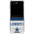 NFL Dallas Cowboys White Striped Galaxy Z Flip5 5G Clear Case
