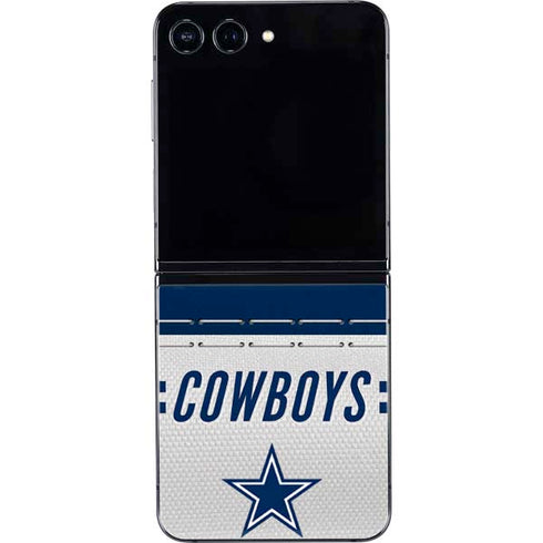 NFL Dallas Cowboys White Striped Galaxy Z Flip5 5G Skin