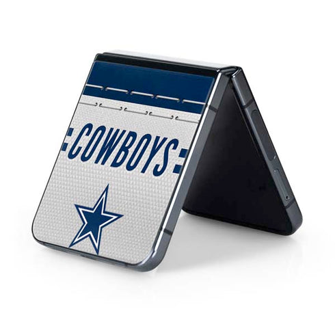 NFL Dallas Cowboys White Striped Galaxy Z Flip5 5G Skin