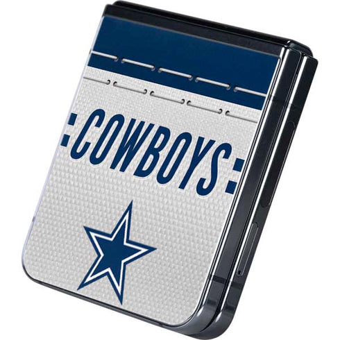 NFL Dallas Cowboys White Striped Galaxy Z Flip5 5G Skin