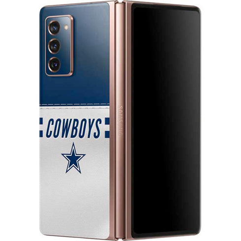 NFL Dallas Cowboys White Striped Galaxy Z Fold2 5G Skin