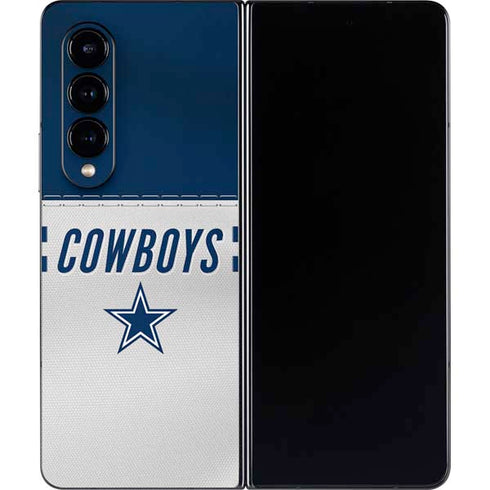 NFL Dallas Cowboys White Striped Galaxy Z Fold4 5G Skin