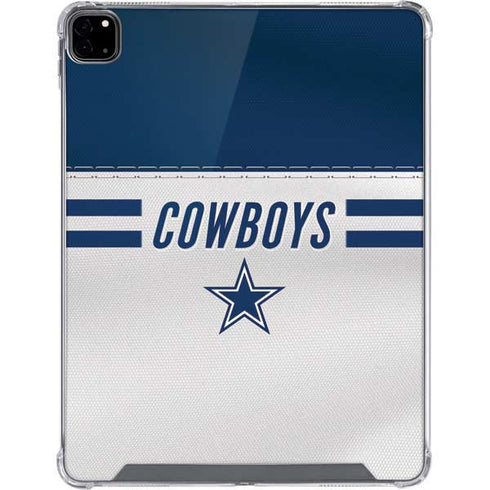 NFL Dallas Cowboys White Striped iPad Pro 12.9in (2020) Clear Case