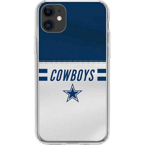 NFL Dallas Cowboys White Striped iPhone 11 Clear Case