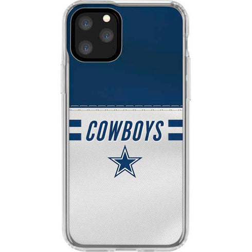 NFL Dallas Cowboys White Striped iPhone 11 Pro Clear Case