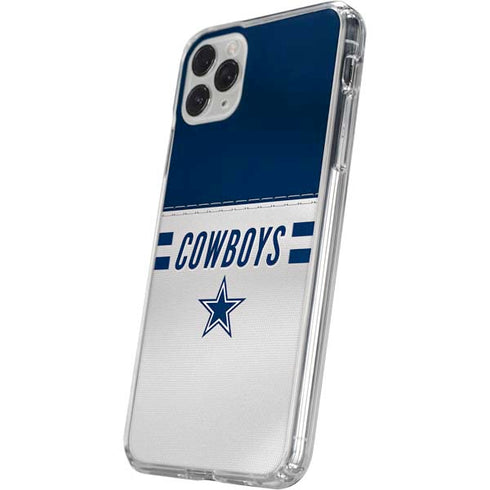 NFL Dallas Cowboys White Striped iPhone 11 Pro Clear Case
