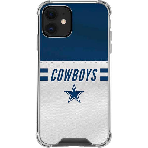 NFL Dallas Cowboys White Striped iPhone 12 Clear Case