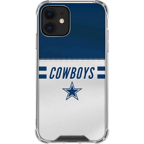 NFL Dallas Cowboys White Striped iPhone 12 Mini Clear Case