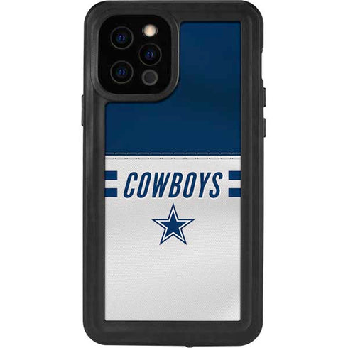 NFL Dallas Cowboys White Striped iPhone 12 Pro Waterproof Case