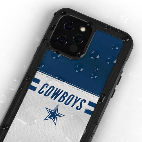NFL Dallas Cowboys White Striped iPhone 12 Pro Waterproof Case