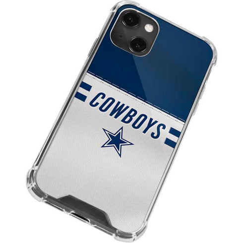 NFL Dallas Cowboys White Striped iPhone 13 Mini Clear Case