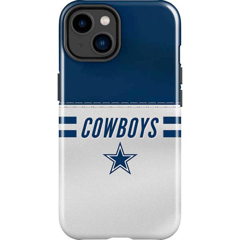 NFL Dallas Cowboys White Striped iPhone 15 Plus Impact Case