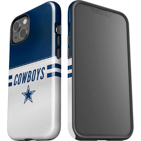 NFL Dallas Cowboys White Striped iPhone 15 Plus Impact Case