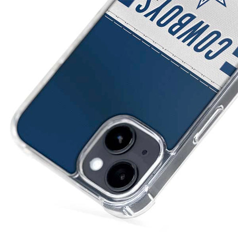 NFL Dallas Cowboys White Striped iPhone 15 Plus MagSafe Case