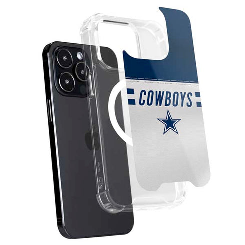 NFL Dallas Cowboys White Striped iPhone 15 Pro Max MagSafe Case