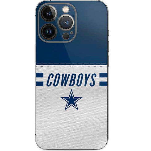 NFL Dallas Cowboys White Striped iPhone 14 Pro Skin
