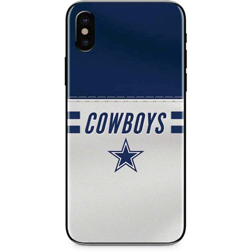 NFL Dallas Cowboys White Striped iPhone X Skin