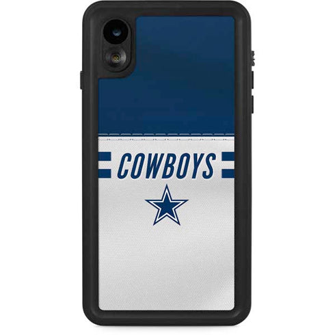 NFL Dallas Cowboys White Striped iPhone XR Waterproof Case