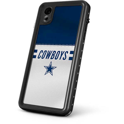 NFL Dallas Cowboys White Striped iPhone XR Waterproof Case