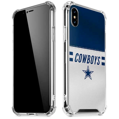 NFL Dallas Cowboys White Striped iPhone XS Max Clear Case