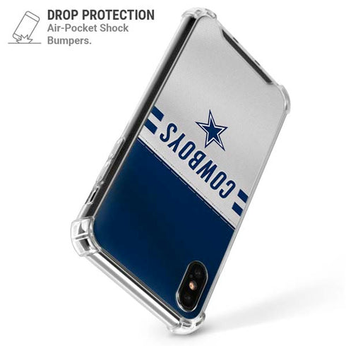 NFL Dallas Cowboys White Striped iPhone XS Max Clear Case