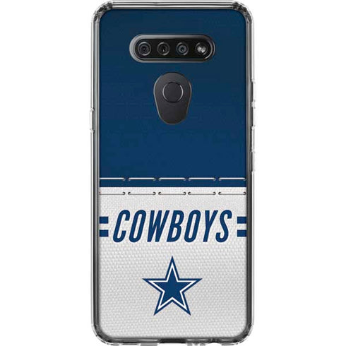 NFL Dallas Cowboys White Striped LG K51/Q51 Clear Case