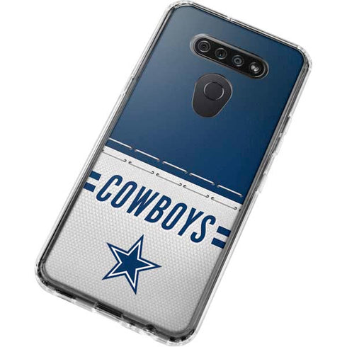 NFL Dallas Cowboys White Striped LG K51/Q51 Clear Case