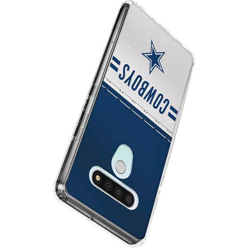 NFL Dallas Cowboys White Striped LG Stylo 6 Clear Case