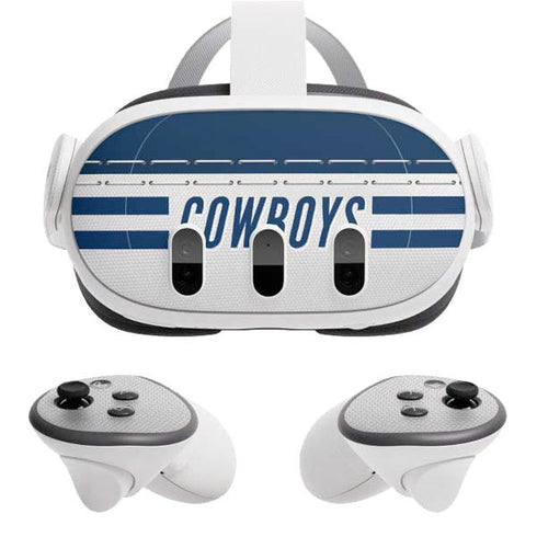 NFL Dallas Cowboys White Striped Meta Quest 3 Skin