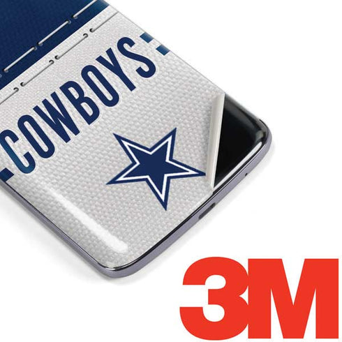 NFL Dallas Cowboys White Striped Moto E5 Plus Skin