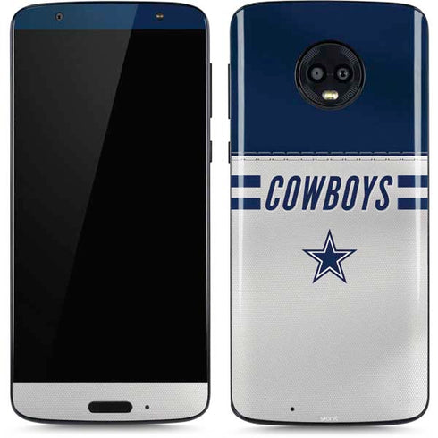 NFL Dallas Cowboys White Striped Moto G6 Skin