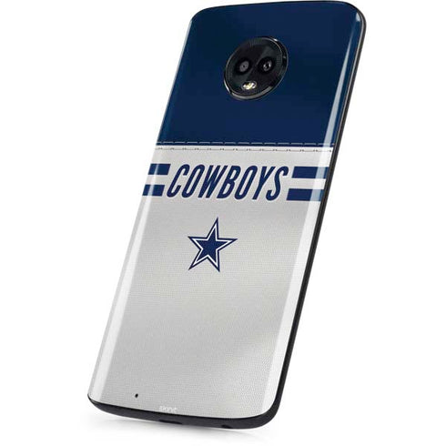 NFL Dallas Cowboys White Striped Moto G6 Skin