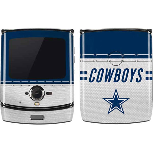 NFL Dallas Cowboys White Striped Motorola RAZR Skin