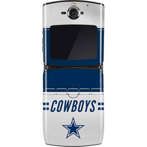 NFL Dallas Cowboys White Striped Motorola RAZR Skin