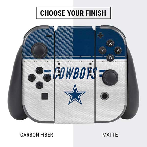 NFL Dallas Cowboys White Striped Nintendo Switch Bundle Skin