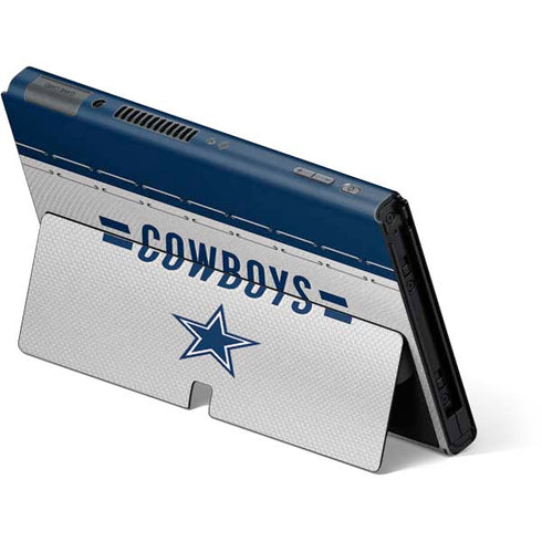 NFL Dallas Cowboys White Striped Nintendo Switch OLED (2021) Skin
