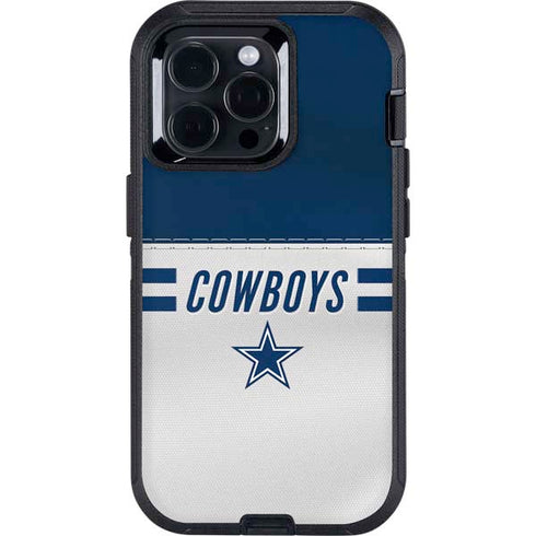 NFL Dallas Cowboys White Striped Otterbox Defender iPhone Skin