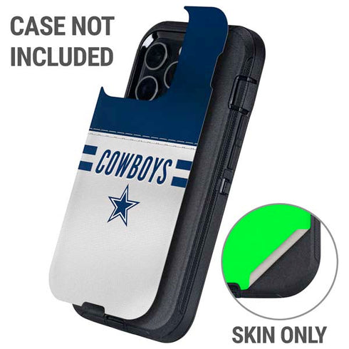 NFL Dallas Cowboys White Striped Otterbox Defender iPhone Skin