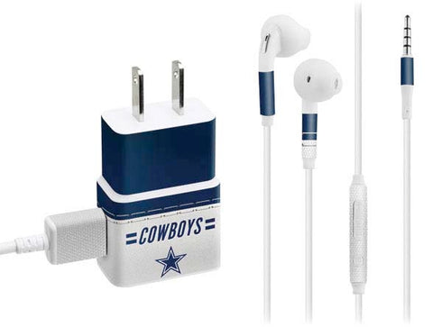 NFL Dallas Cowboys White Striped Phone Charger Skin
