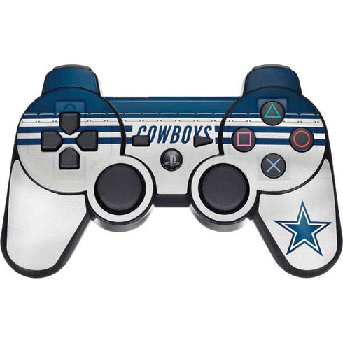 NFL Dallas Cowboys White Striped PS3 Dual Shock wireless controller Skin