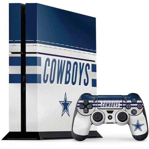 NFL Dallas Cowboys White Striped PS4 Console and Controller Bundle Skin