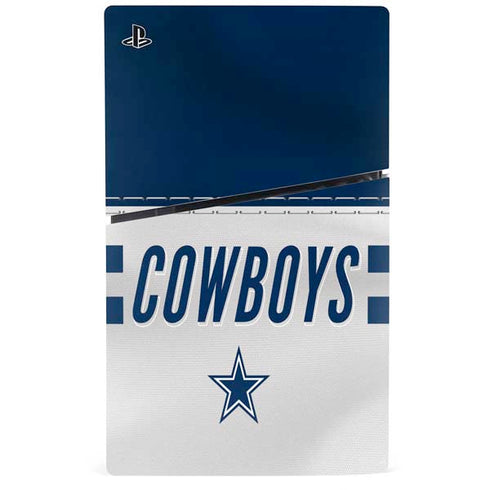 NFL Dallas Cowboys White Striped PS5 Slim Disk Console Skin